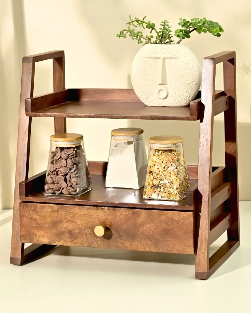 Multi-Purpose Wooden Organizer With Drawer | 18 x 10 x 18 inches