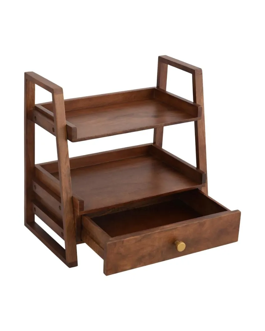 Multi-Purpose Wooden Organizer With Drawer | 18 x 10 x 18 inches