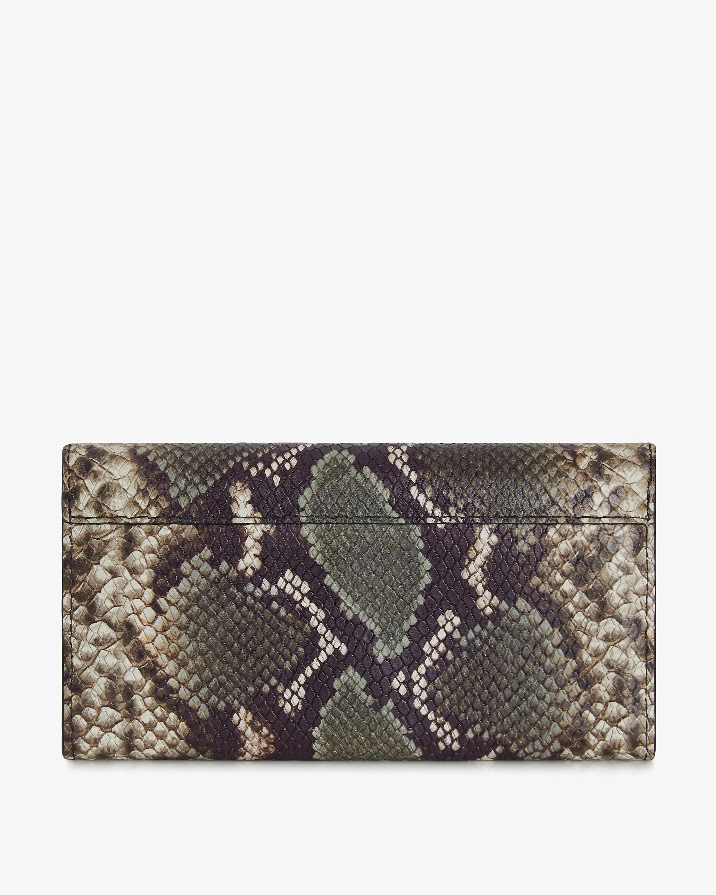 Multrees Chain Wallet - Snake-Embossed Leather Slate Green