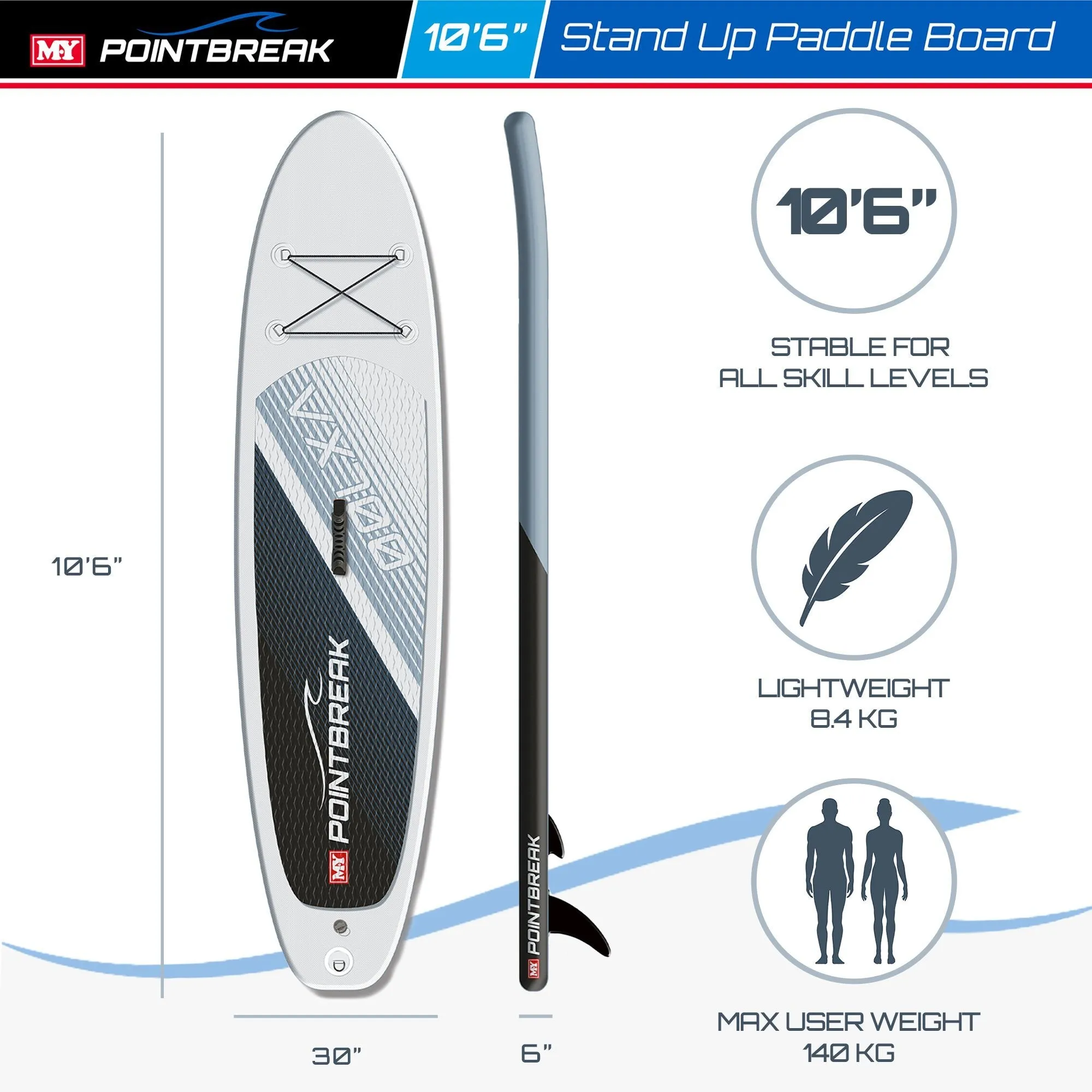 M.Y 10ft 6in Grey Paddle Board Package