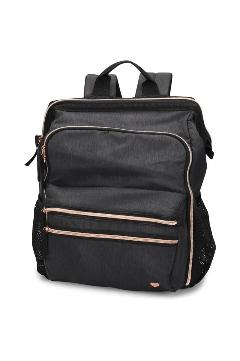 NurseMates Ultimate Backpack | Charcoal & Rose Gold