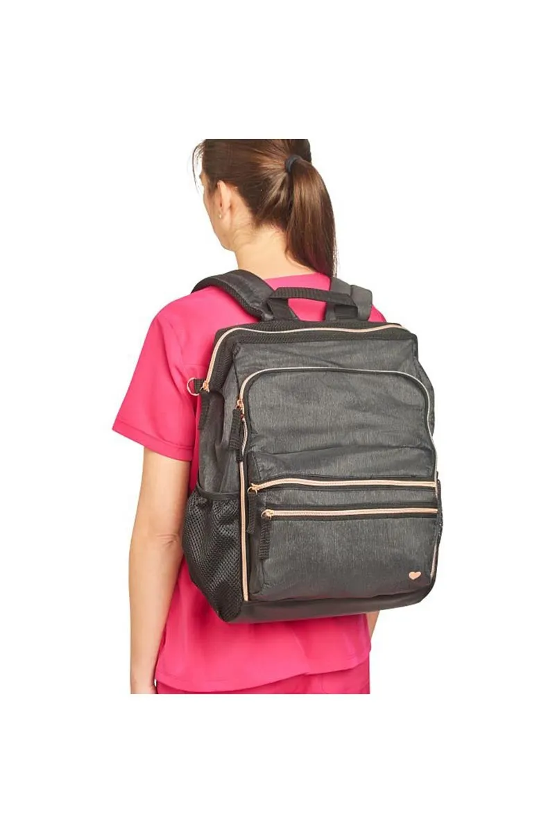 NurseMates Ultimate Backpack | Charcoal & Rose Gold