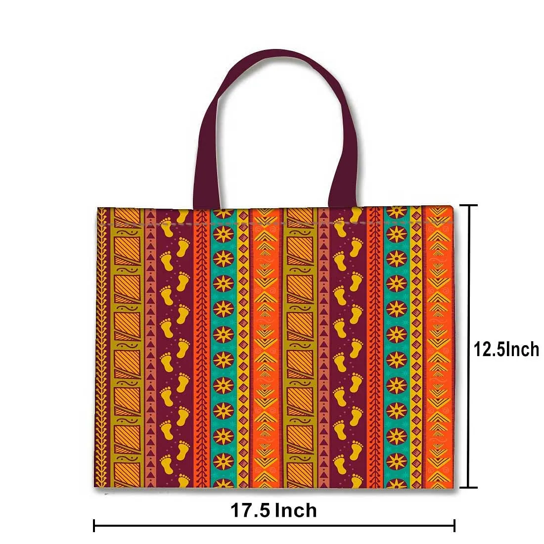 Nutcase Designer Tote Bag for Women Gym Beach Travel Shopping Fashion Bags with Zip Closure - Ethnic Designer