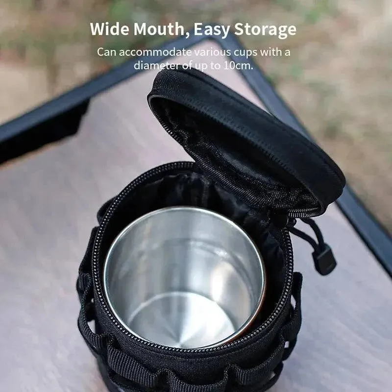 Outdoor Camping Water Cup Storage Bag Tactical Multi-Functional Storage Bag 600D Oxford Cloth Portable Water Cup Protection Bag