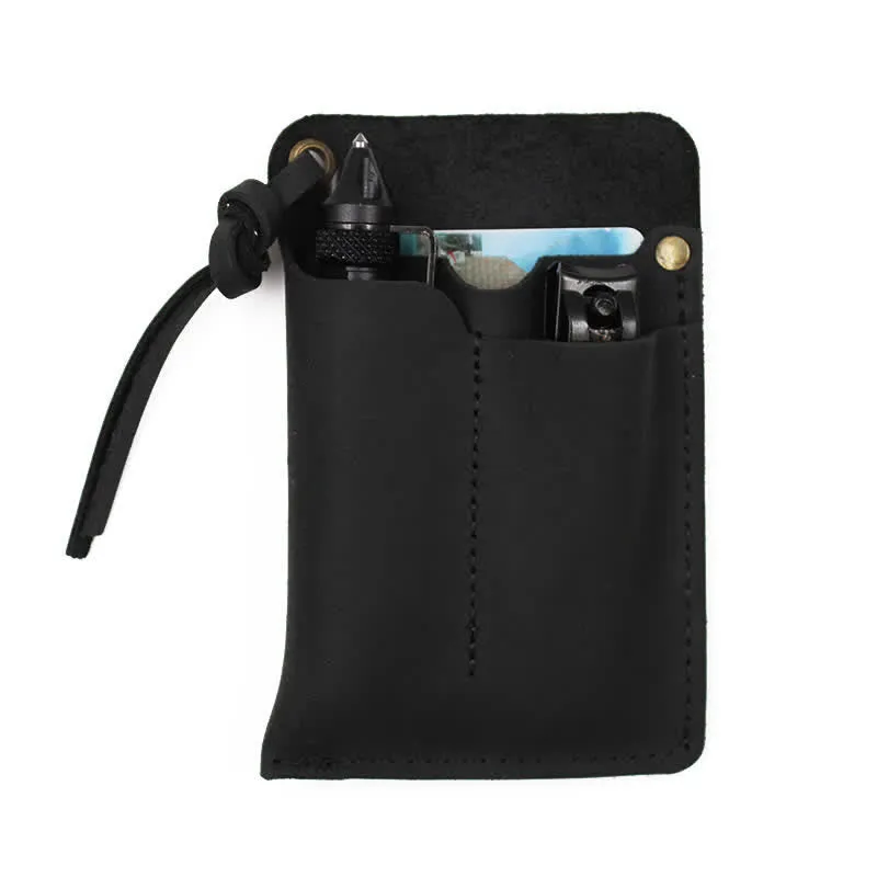 Outdoor Carry Handy Portable EDC Leather Belt Bag