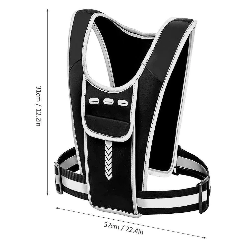 Outdoor Sports Chest Bag Reflective Hands Free Running Backpack Vest Adjustable Shoulder Pack Ultralight Riding Bags For Camping Hiking Cycling Mountaineering