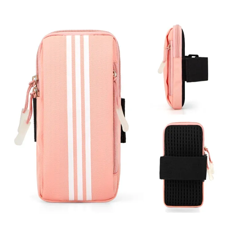 Outdoor Sports Running Mobile Phone Arm Bag Fitness Wrist Bag(Pink)