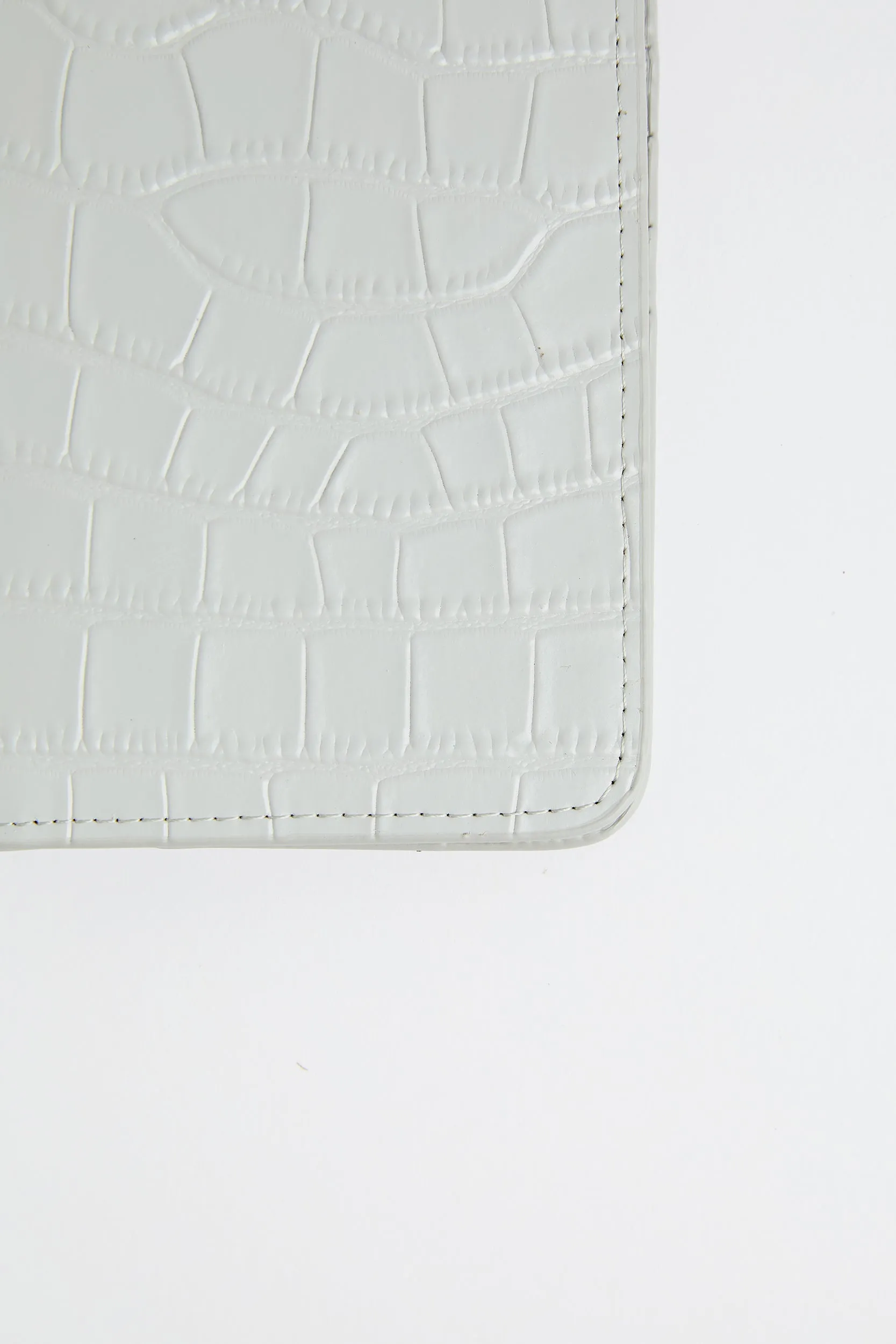 Personalised Leather Passport Cover - Grey Croc