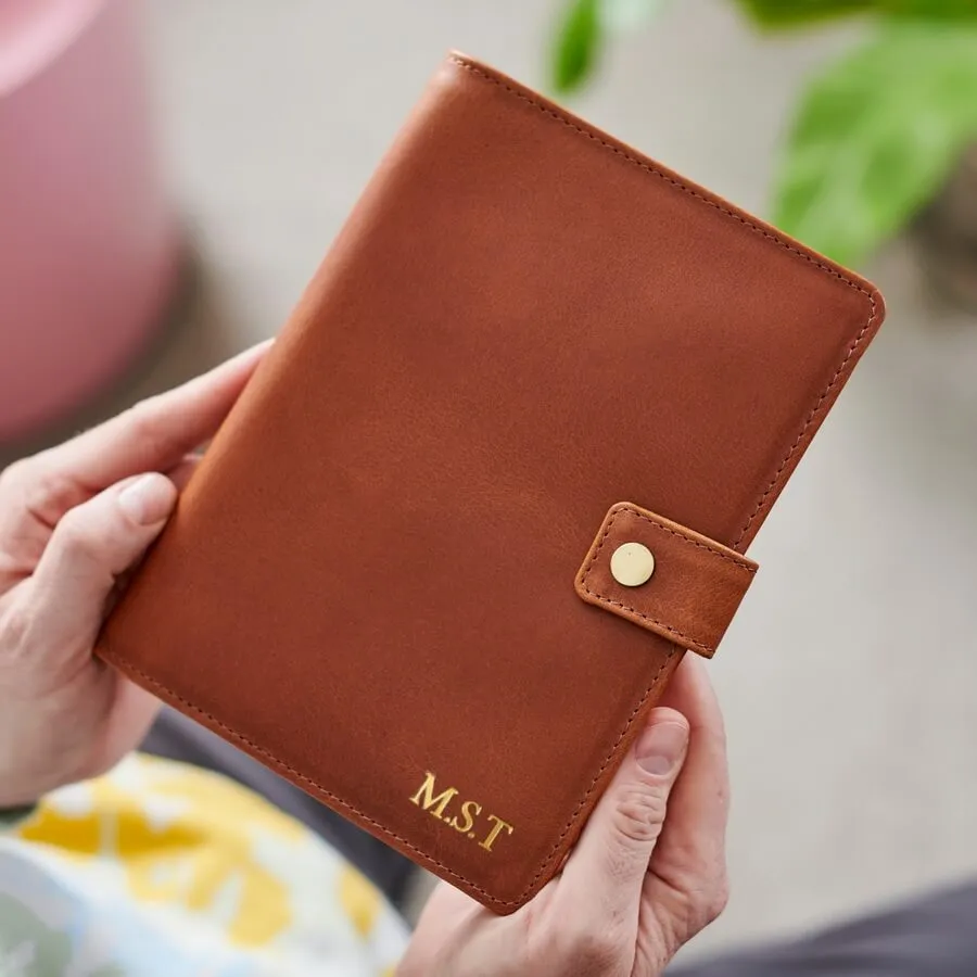 Personalised Leather Travel Wallet Fits Six Passports