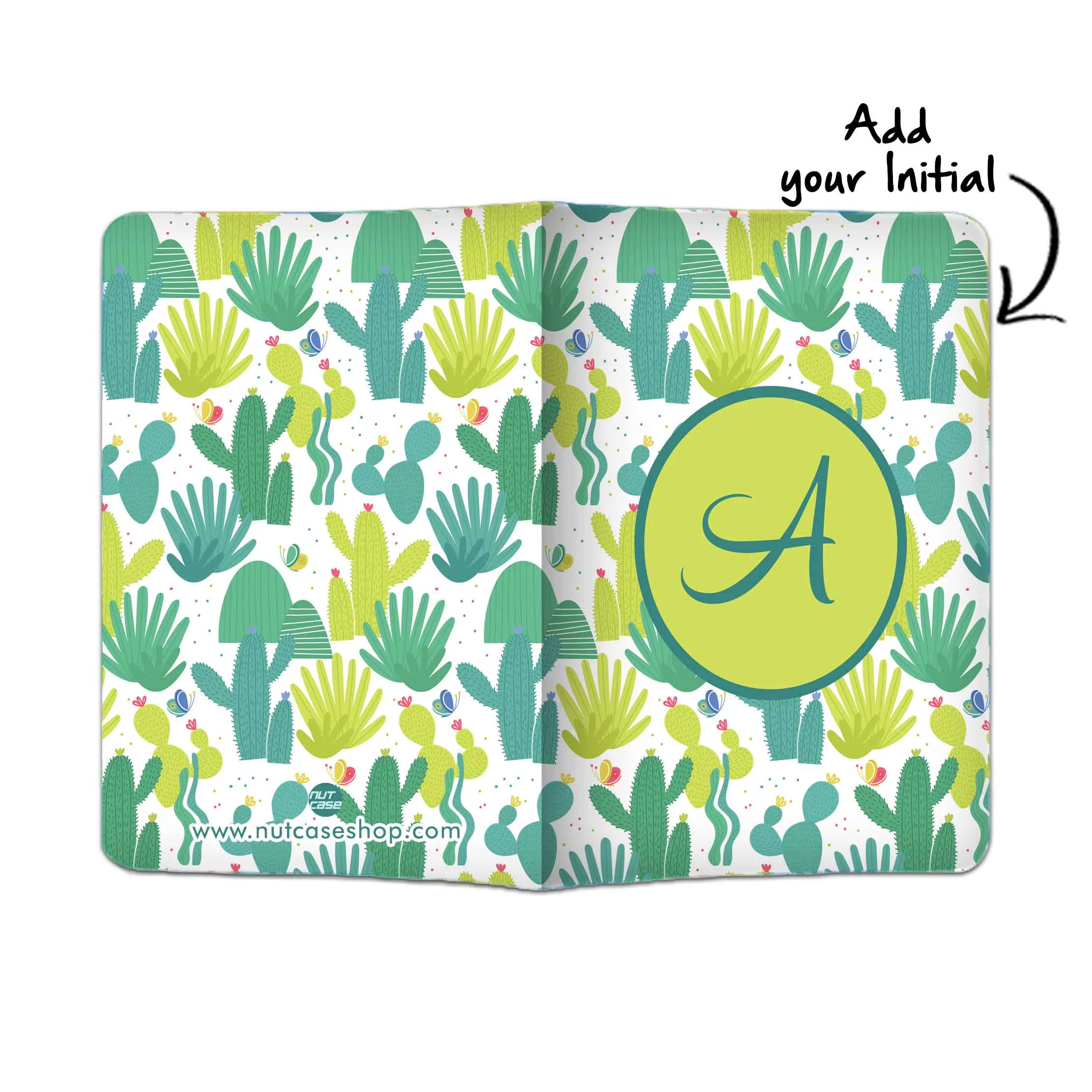 Personalized Passport Cover With Name Suitcase Tag- Cactus Art