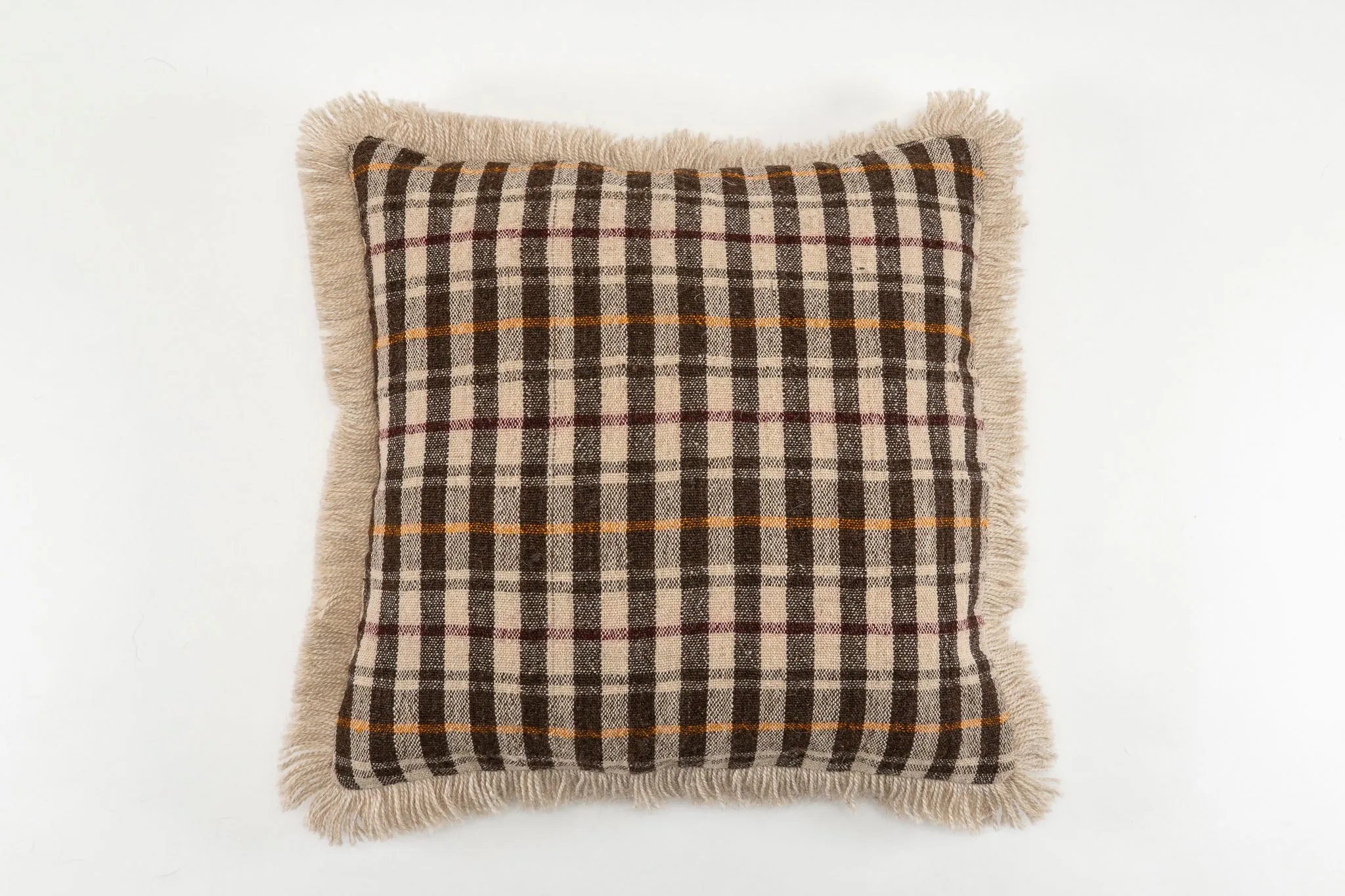 Pillow: Handwoven antique Bulgarian woolen textile - P311