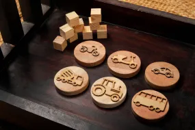 Play Dough Wooden Stamps | My Vehicles