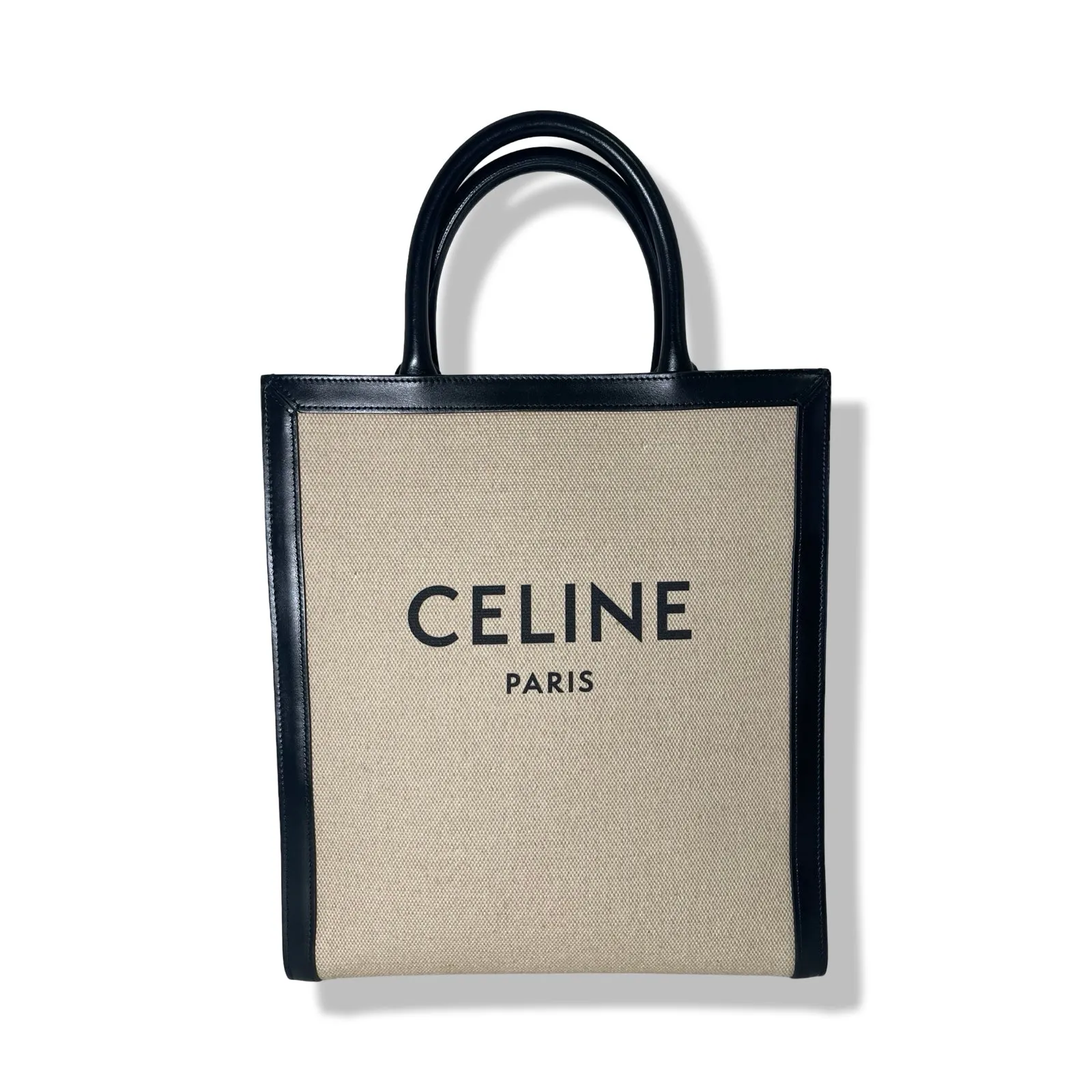 Pre-Owned Celine Vertical Cabas Canvas & Leather Two-Way Bag