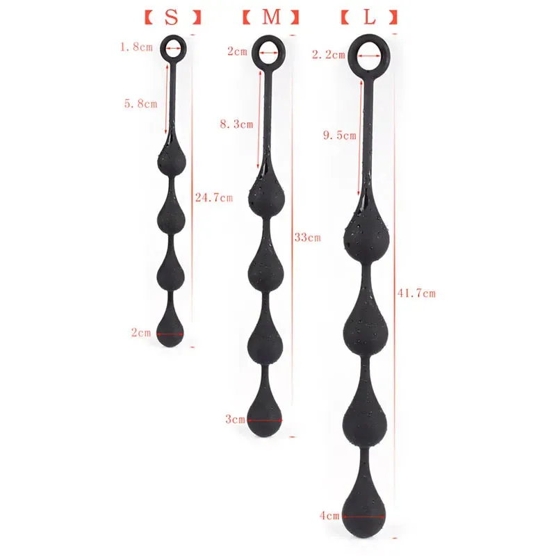 Premium Silicone Anal Beads - Large Bead Butt Plug Set for Intense Pleasure