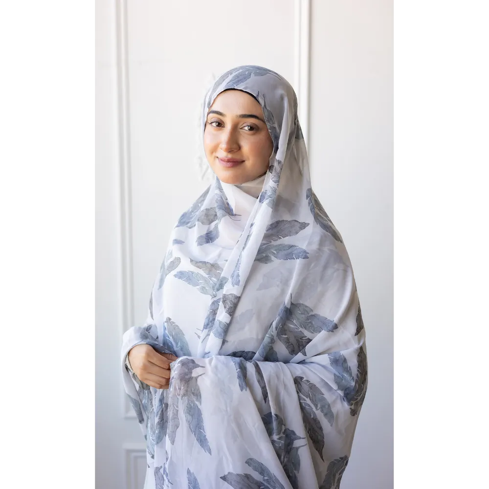 Printed Chiffon Hijab - Indigo