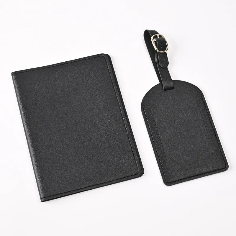 Pu Leather Bronzing Design Passport Holder Luggage Tag Suit Passport Case