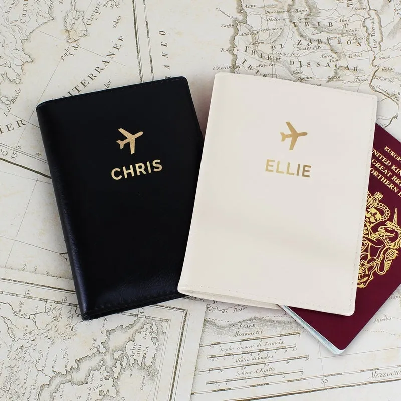 Pure Essence Greetings Personalised Gold Name Passport Holder Set