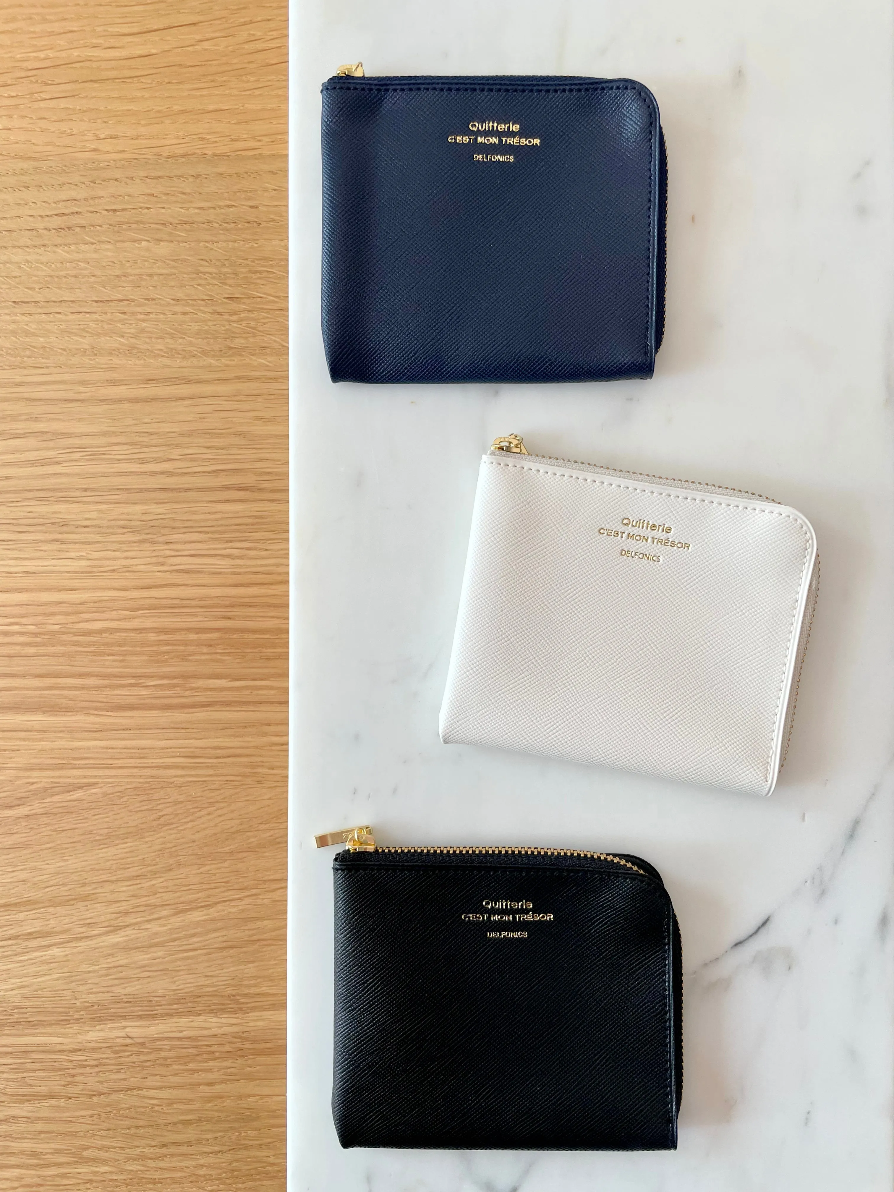 Quitterie Half Zip Wallet – Navy Blue