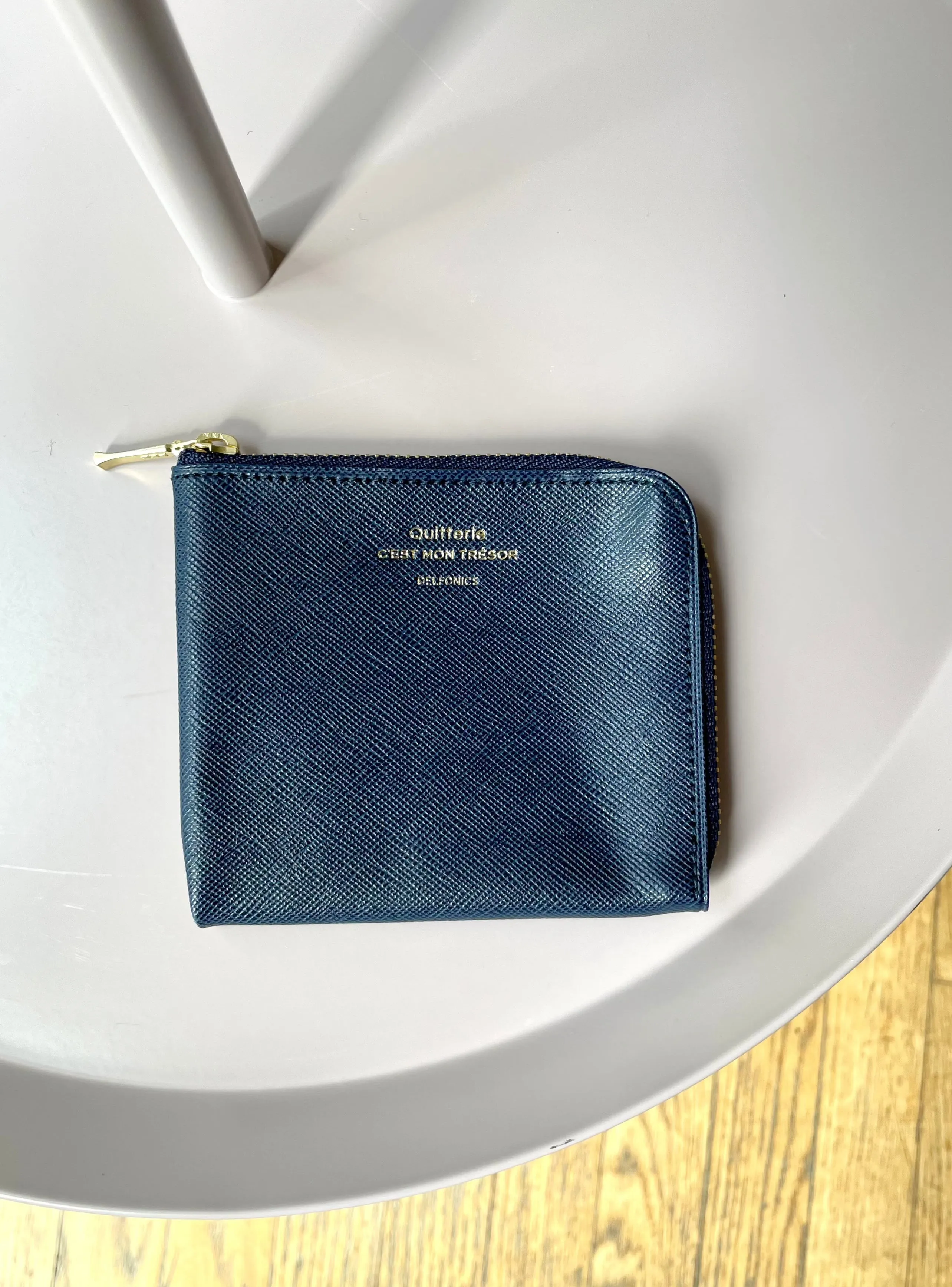 Quitterie Half Zip Wallet – Navy Blue