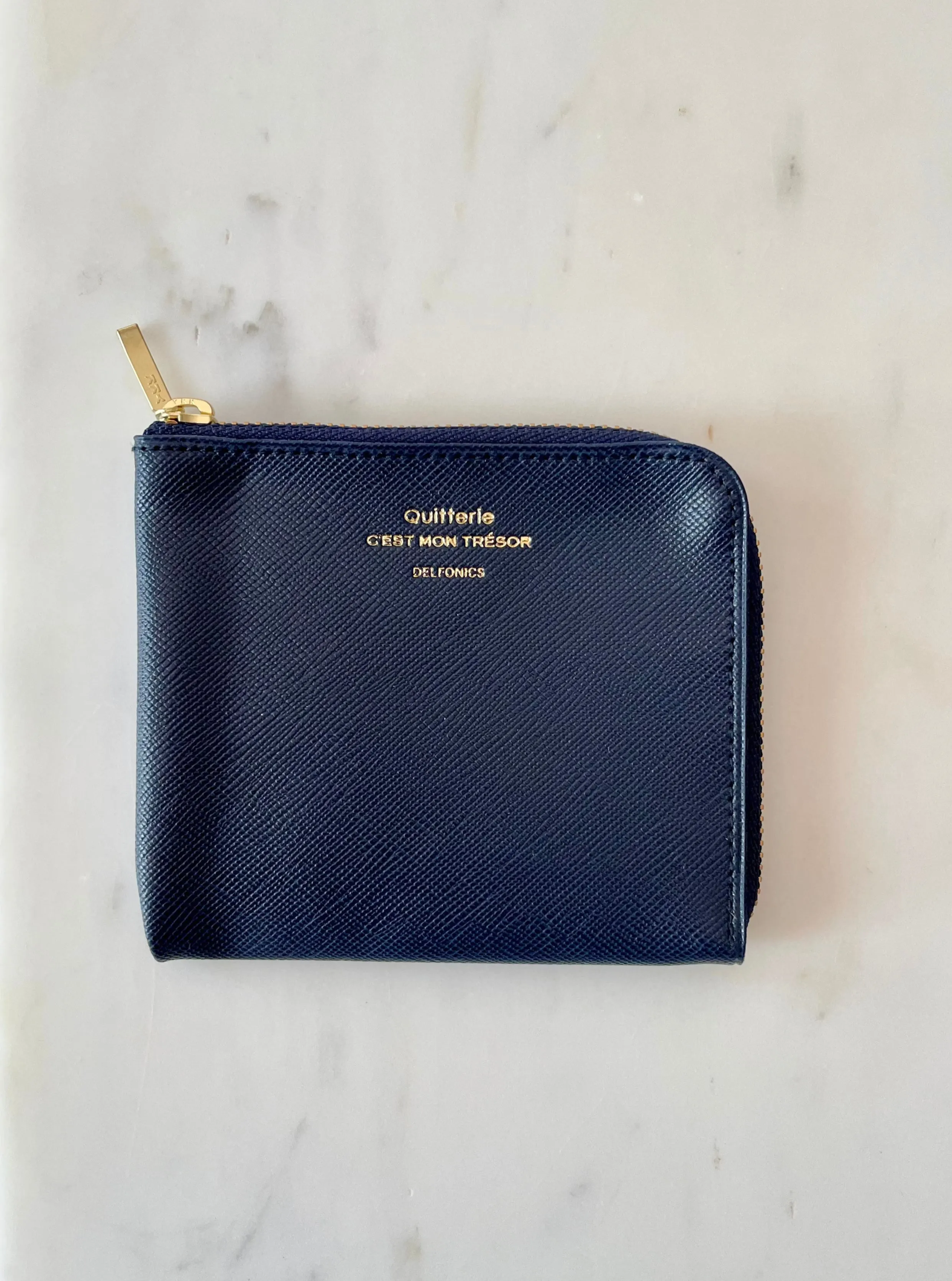 Quitterie Half Zip Wallet – Navy Blue