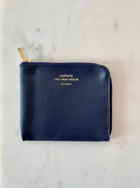 Quitterie Half Zip Wallet – Navy Blue