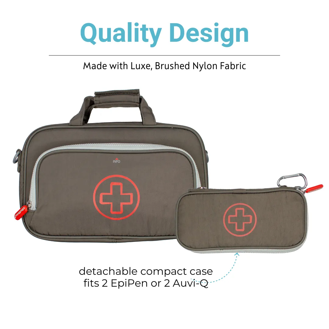 "Parker" Lrg 'TWO-IN-ONE"  Meds Travel Bag Insulated Case