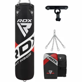 RDX F10B 4ft / 5ft 4-in-1 Punch Bag with Mitts and Ceiling Hook Set