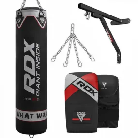 RDX X1 4ft / 5ft 4-in-1 Punch Bag with bag gloves & wall Bracket Set