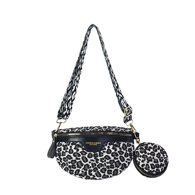 Retro Leopard Print Casual Chest Pack Waist Bags