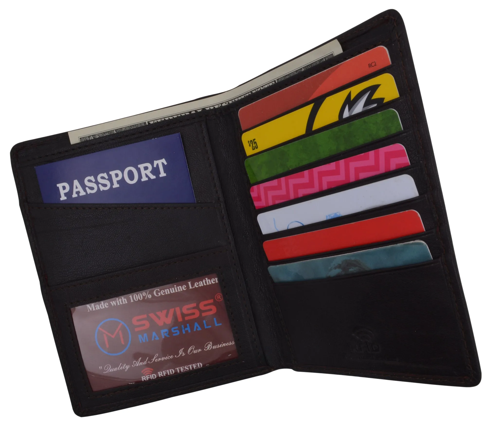 RFID Blocking Leather Passport Holder Cover Case Travel Wallet