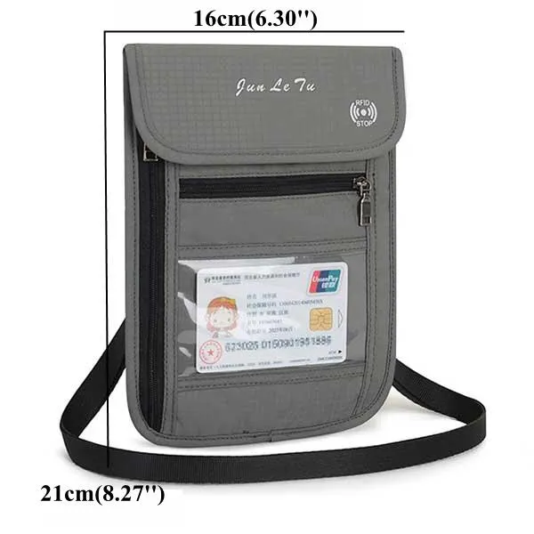 RFID Blocking Travel Passport Holder Waterproof Neck Pouch Wallet Shoulder Waist Bag