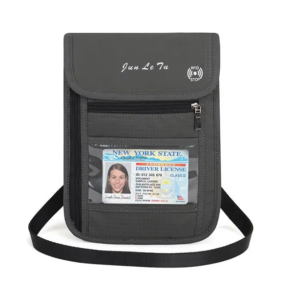 RFID Blocking Travel Passport Holder Waterproof Neck Pouch Wallet Shoulder Waist Bag