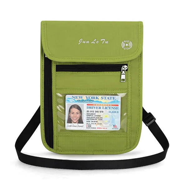 RFID Blocking Travel Passport Holder Waterproof Neck Pouch Wallet Shoulder Waist Bag