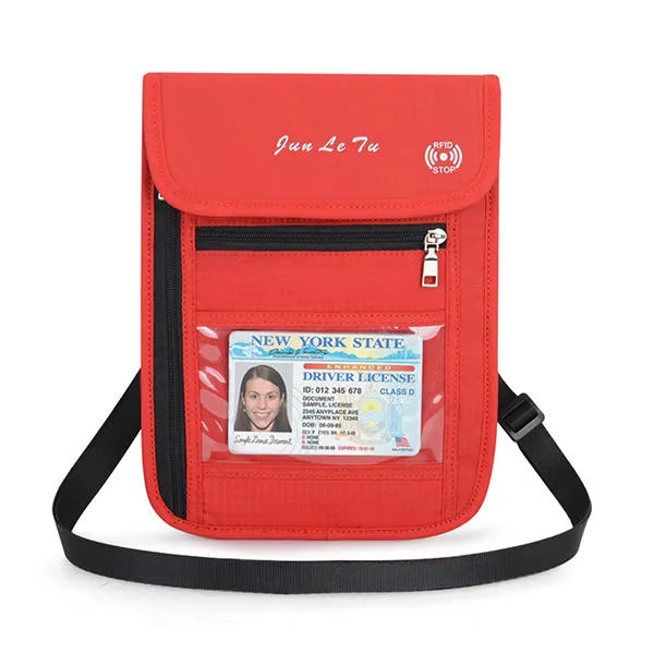 RFID Blocking Travel Passport Holder Waterproof Neck Pouch Wallet Shoulder Waist Bag