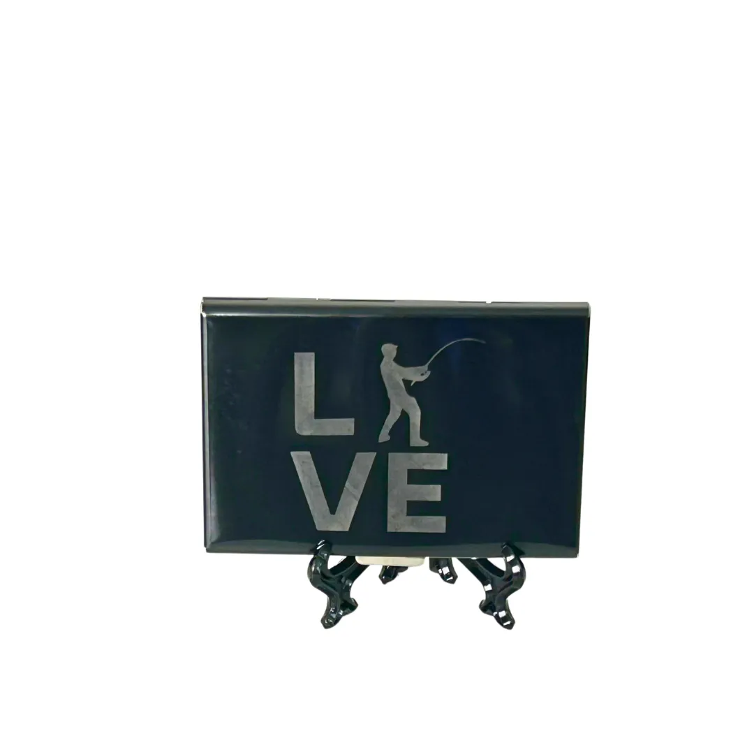 RFID Love FISHING - Card Holder - Stainless Steel - Black