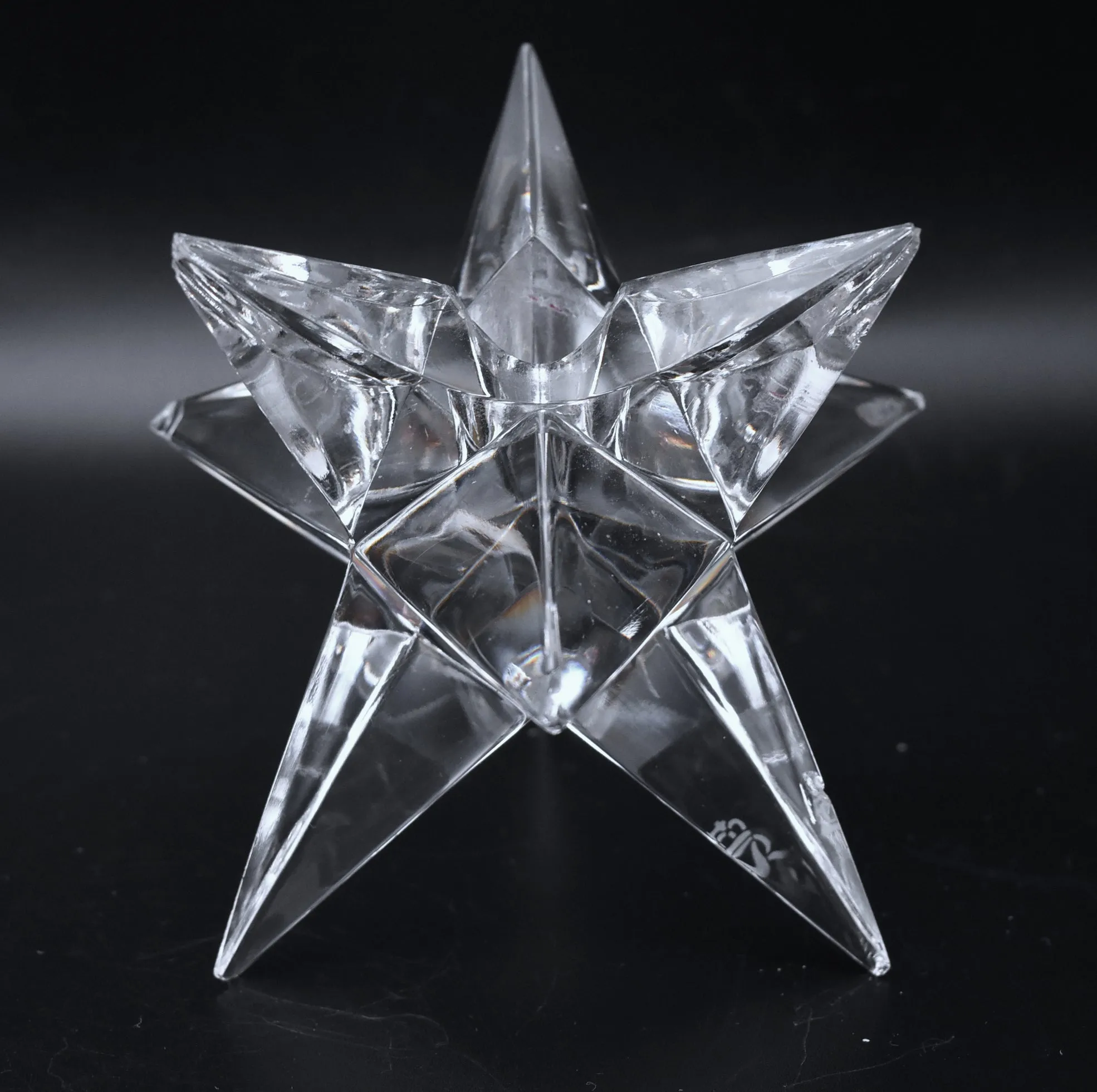 Rosenthal - Vintage Crystal Star Candle Holders Pair - AS IS