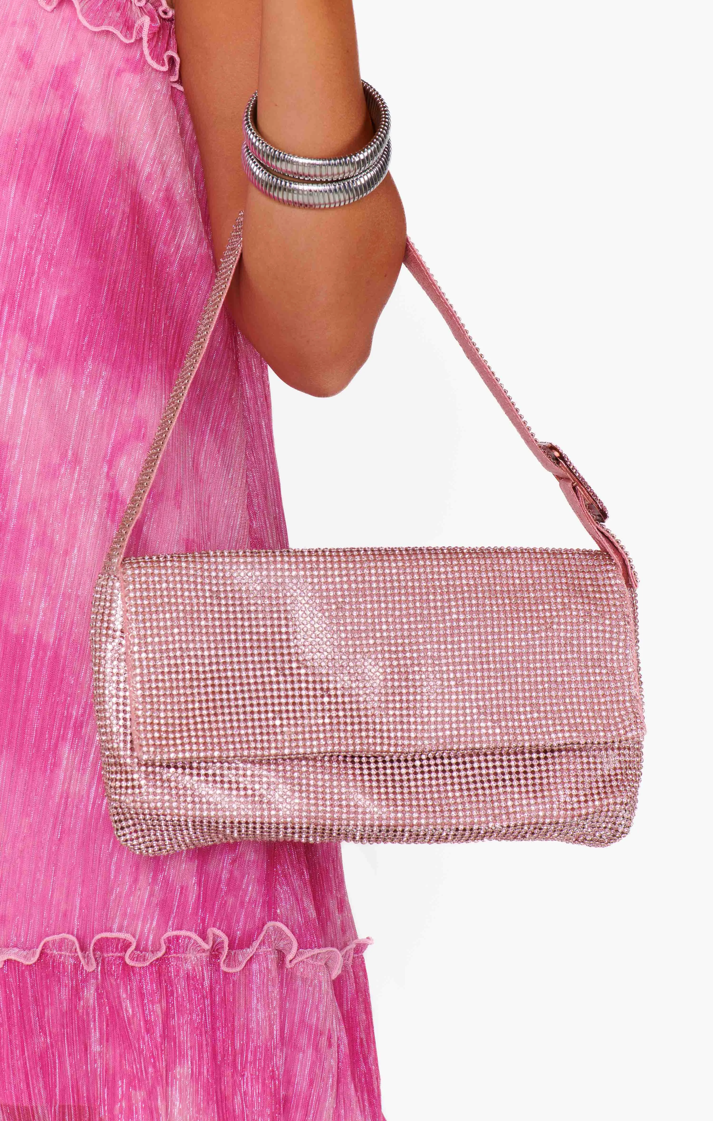 Rosie Rhinestone Bag ~ Light Pink