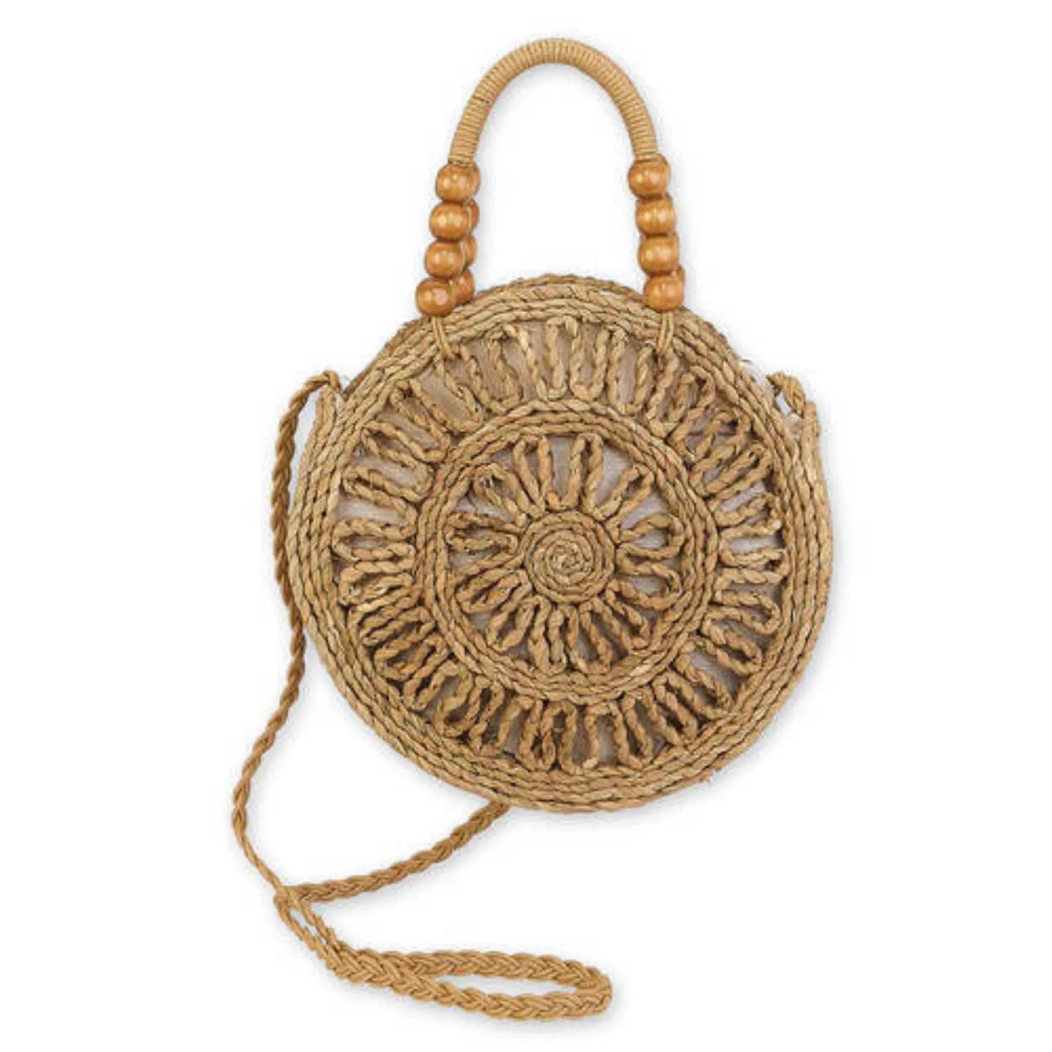 Round Straw Crossbody