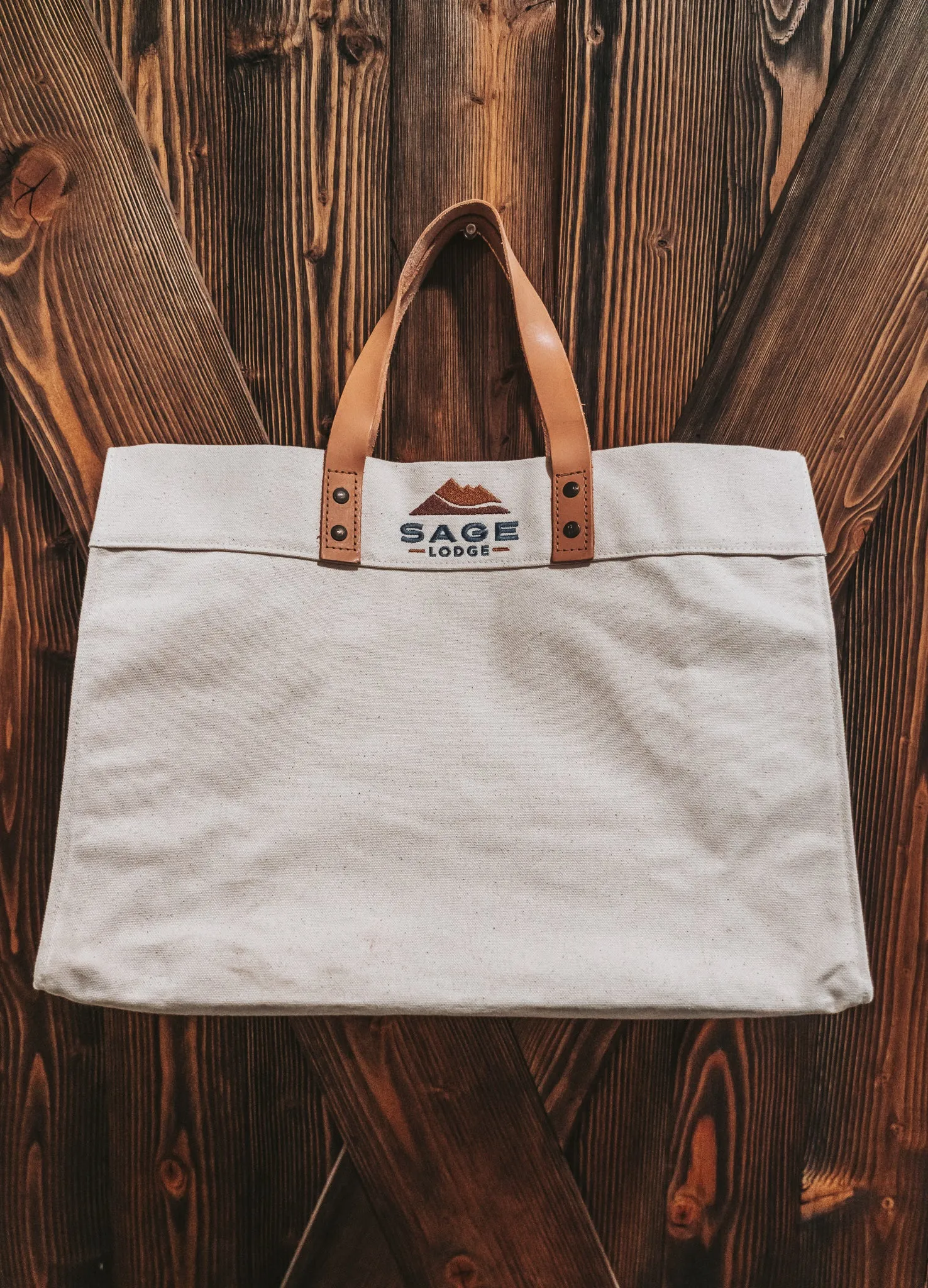 Sage Lodge Canvas Tote