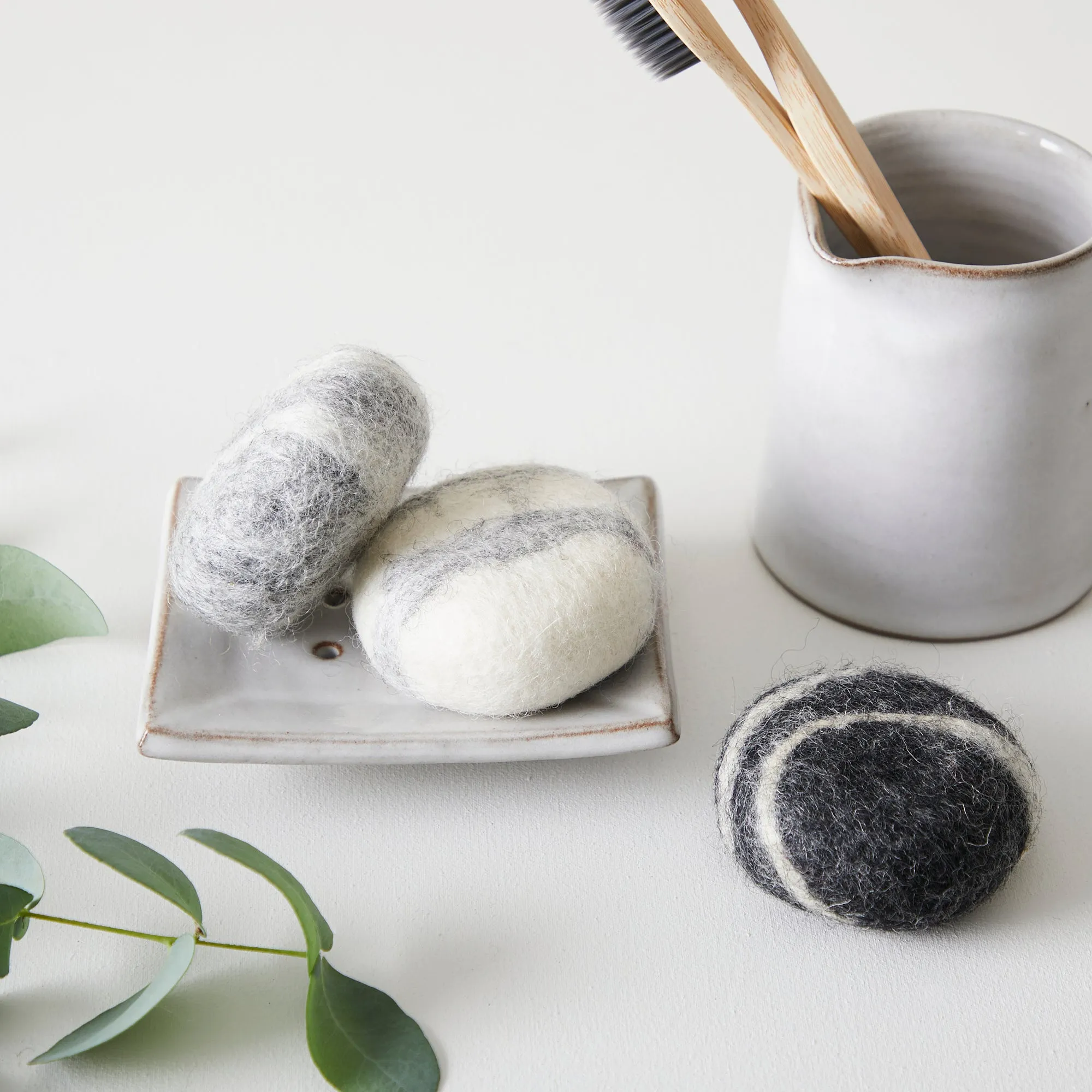 SANO Felted Soap Marble Pebble 3pc Gift Set (WS)