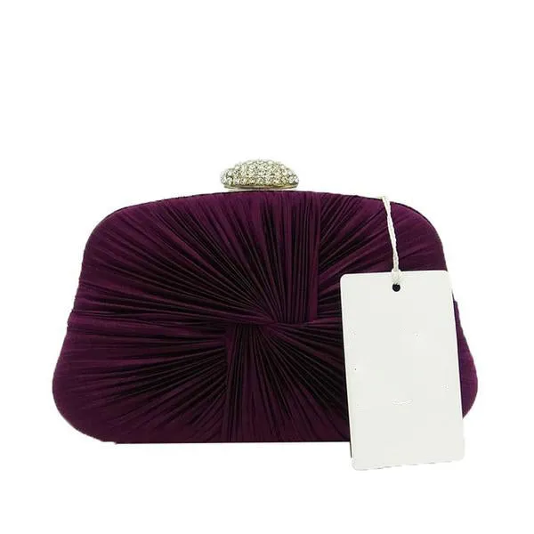 Satin Hard Case Clutch Bag