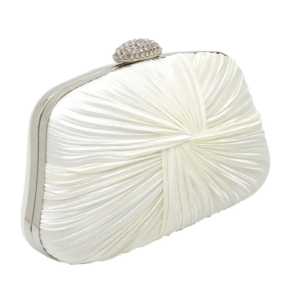 Satin Hard Case Clutch Bag