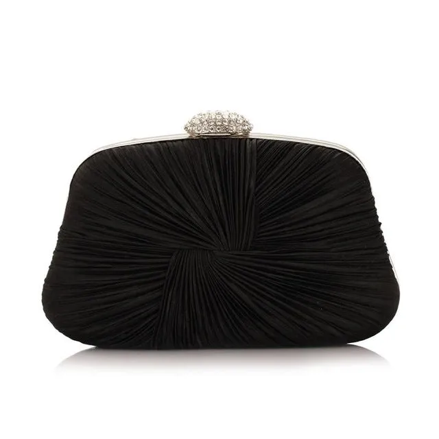 Satin Hard Case Clutch Bag