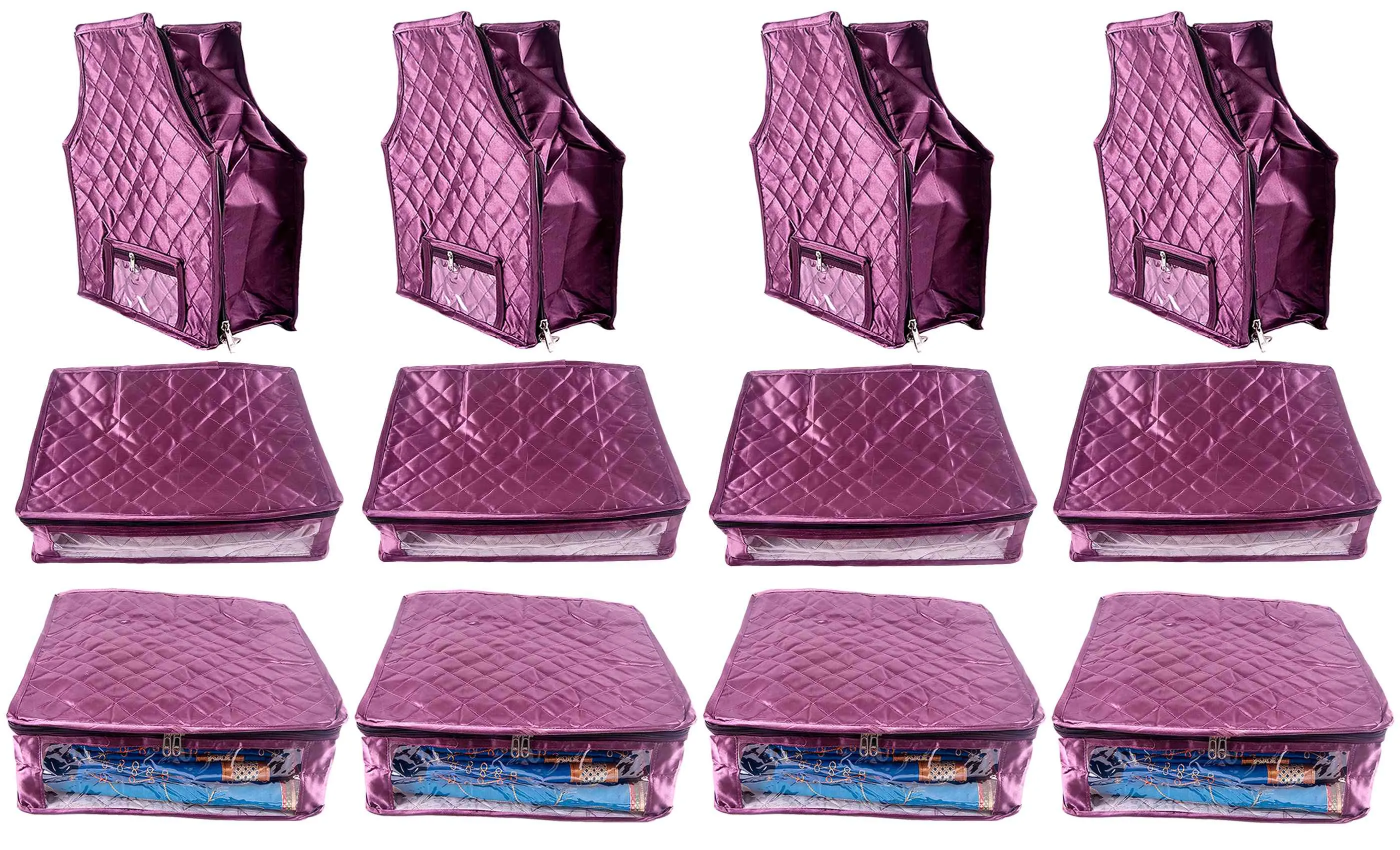 Satin saree cover | blouse cover | petticoat cover pack of 12 pcs.