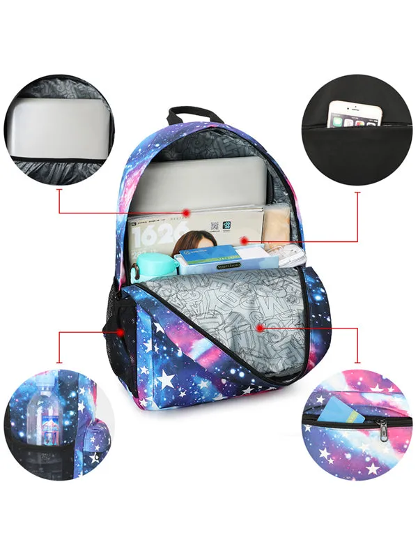 School Backpack Star Galaxy Bookbag