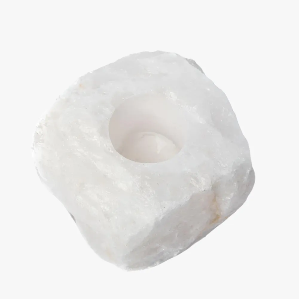 Selenite Square Candle Holder