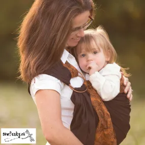 Sewfunky Designer Baby Sling Copper Paisley on Espresso #SF005