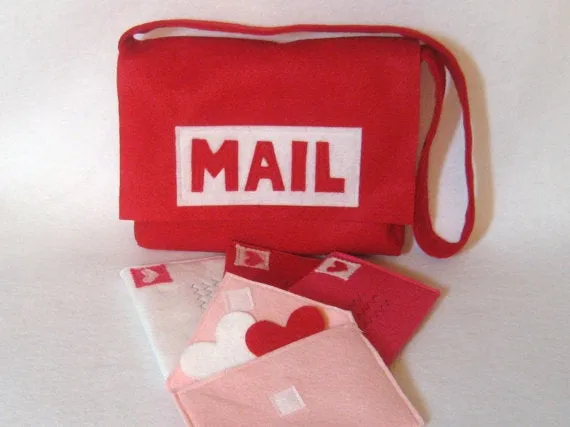 Sewing Pattern, Mail Bag with Working Envelopes, Valentine Mail Set, Includes Alphabet Set for Personalization