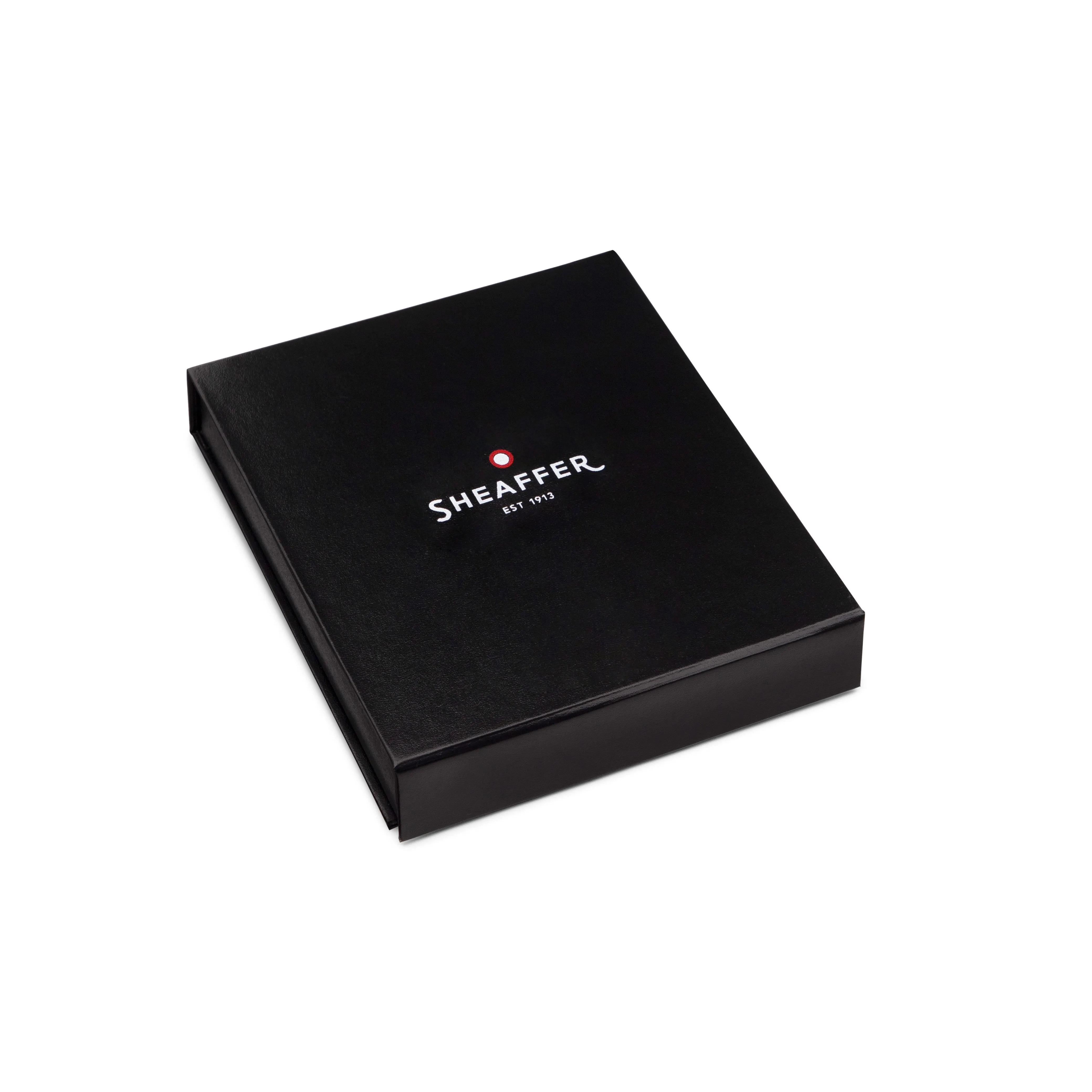 Sheaffer Gift Set ft. Glossy Black 300 Ballpoint Pen with Chrome Trims and Business Card Holder