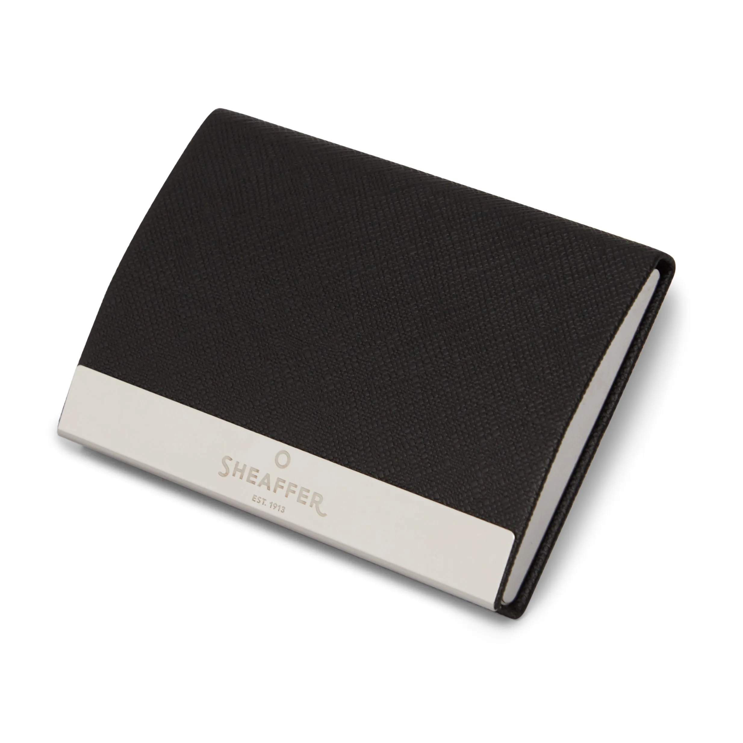 Sheaffer Gift Set ft. Glossy Black 300 Ballpoint Pen with Chrome Trims and Business Card Holder